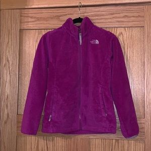 North face zip up fleece-girls